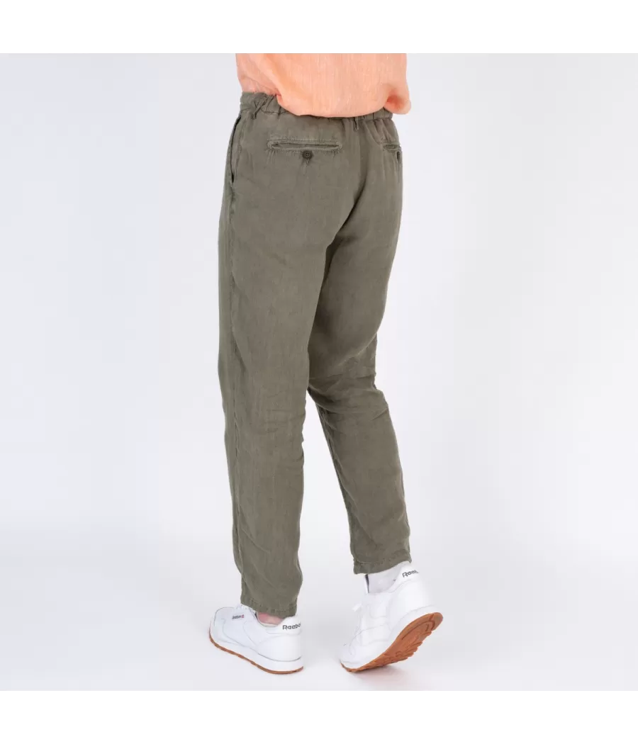 Pantalon homme lin kaki - Pantalons homme | Kiwi Saint Tropez