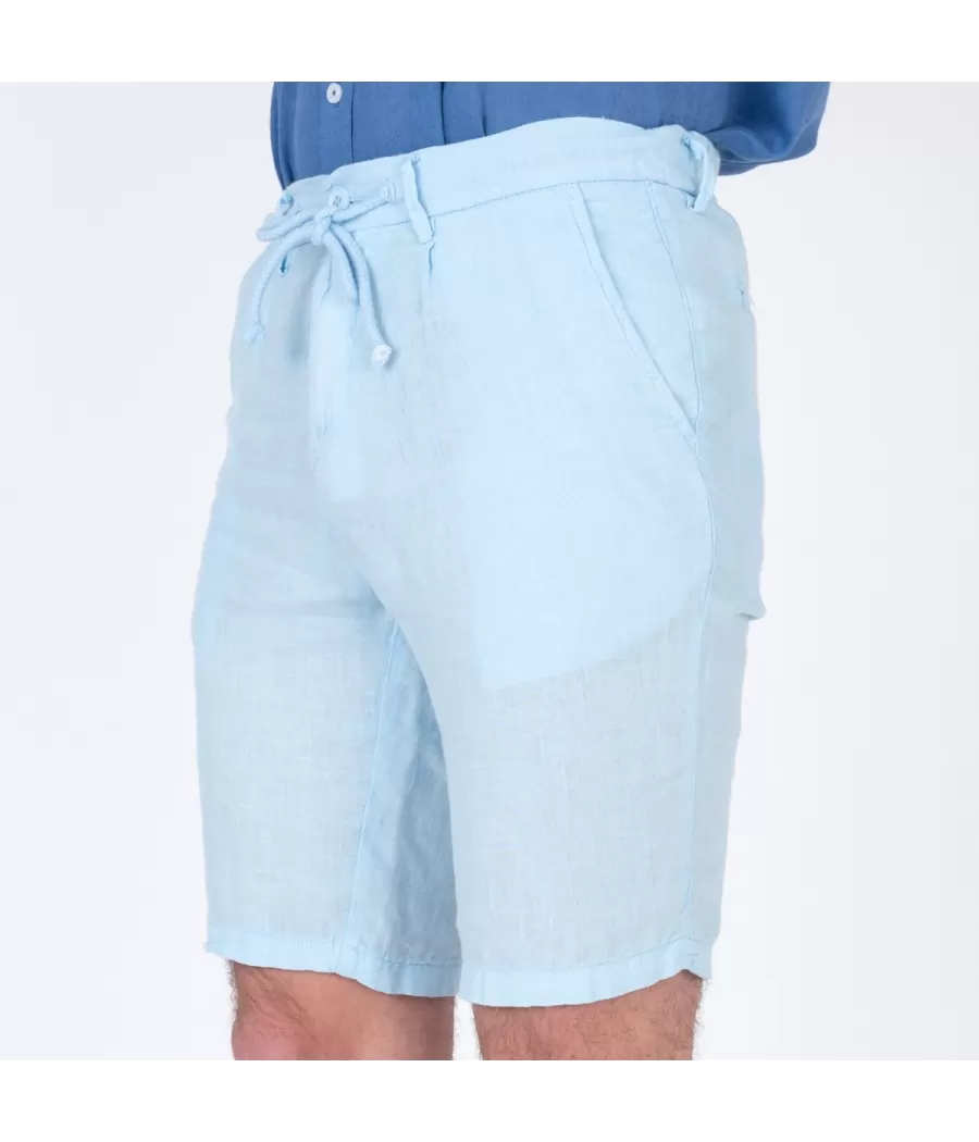 Heren bermuda in hemellinnen - Bermudas homme | Kiwi Saint Tropez