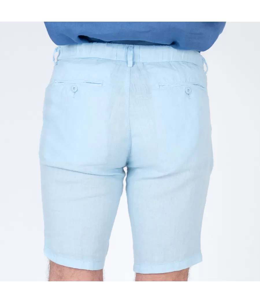 Heren bermuda in hemellinnen - Bermudas homme | Kiwi Saint Tropez