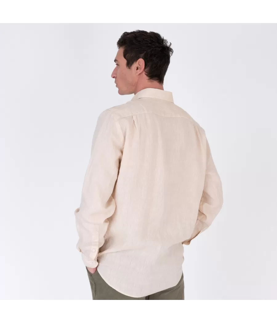 Chemise homme en lin Laos naturel | Kiwi Saint Tropez