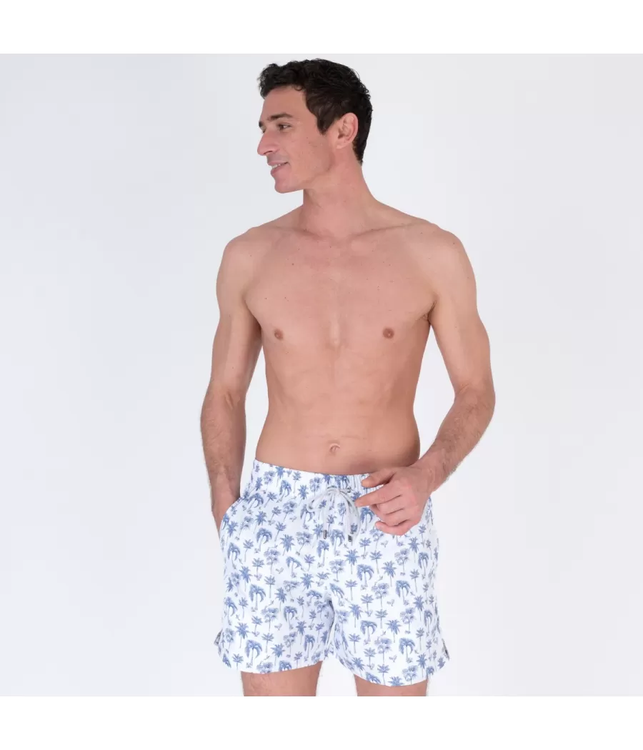 Maillot de bain homme rik palmier Hevea blanc (Exclu web 2024) - Maillots de bain imprimés | Kiwi Saint Tropez