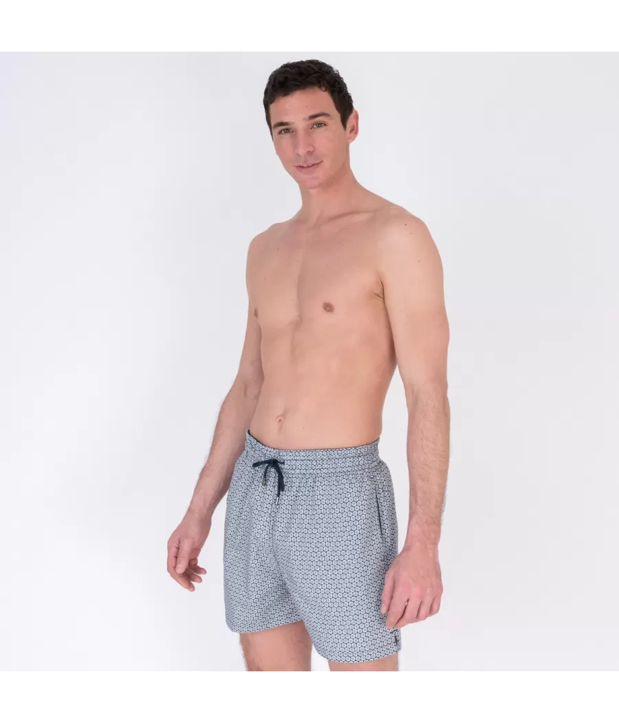 Maillot de bain homme fleuri ardoise