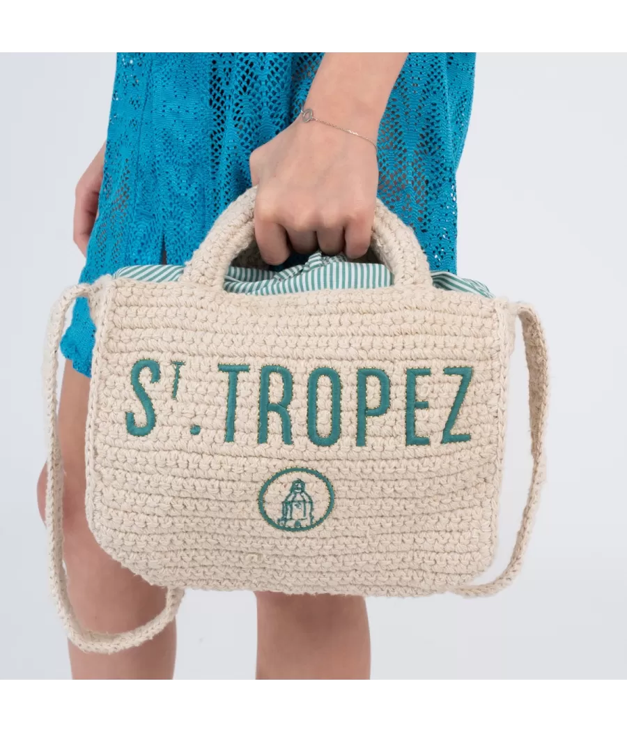 Saint Tropez groene gehaakte tas - Sacs de plage | Kiwi Saint Tropez