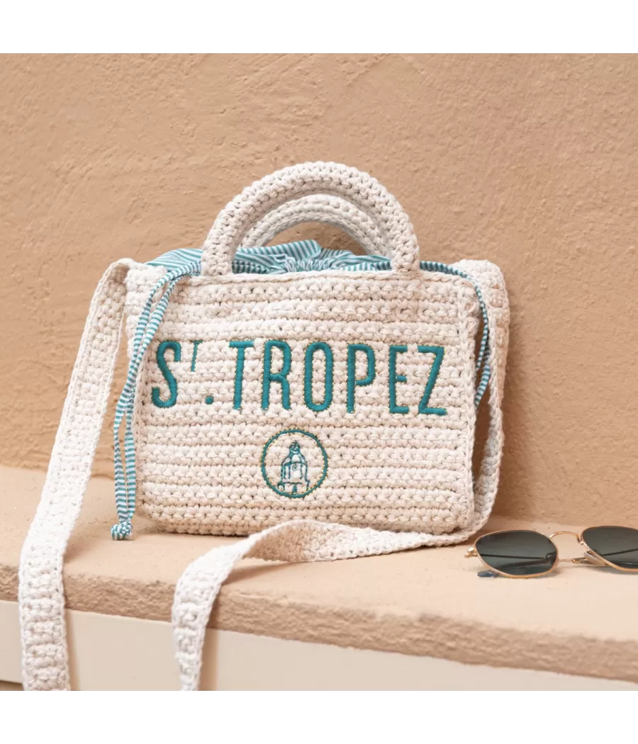 Saint Tropez groene gehaakte tas