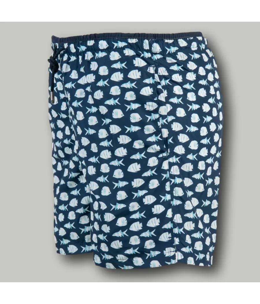 Maillot de bain garçon poisson marine - Boxers imprimés garçon | Kiwi Saint Tropez