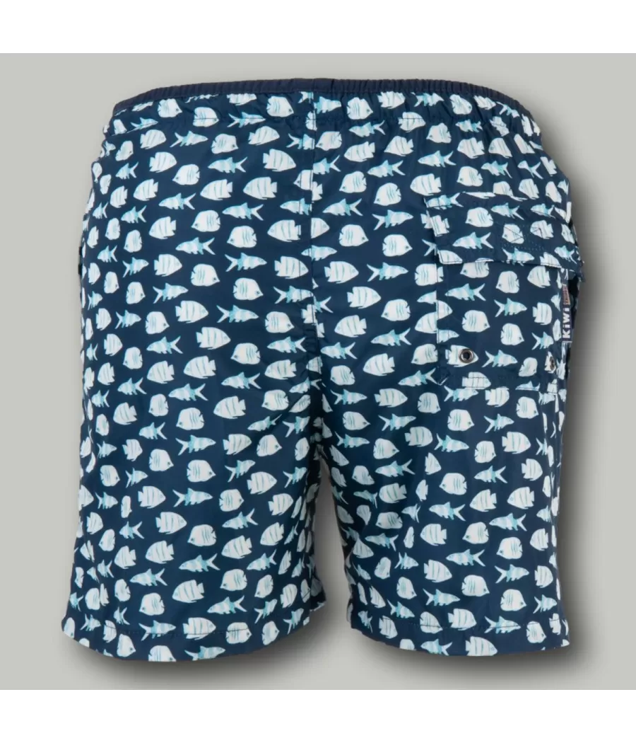 Maillot de bain garçon poisson marine - Boxers imprimés garçon | Kiwi Saint Tropez