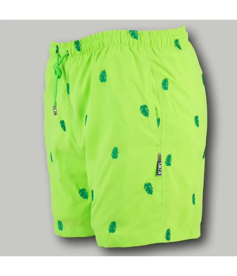 Maillot de bain garçon palma vert fluo | Kiwi Saint Tropez