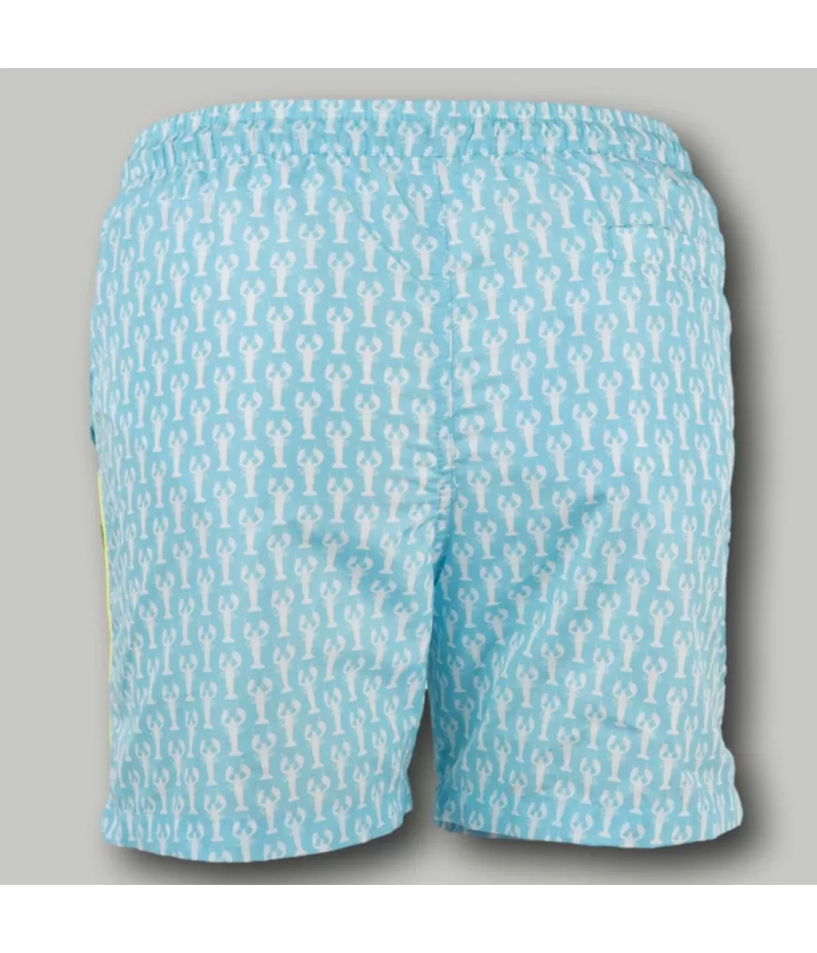 Maillot de bain garçon écrevisse aqua - Swimwear boy printed | Kiwi Saint Tropez