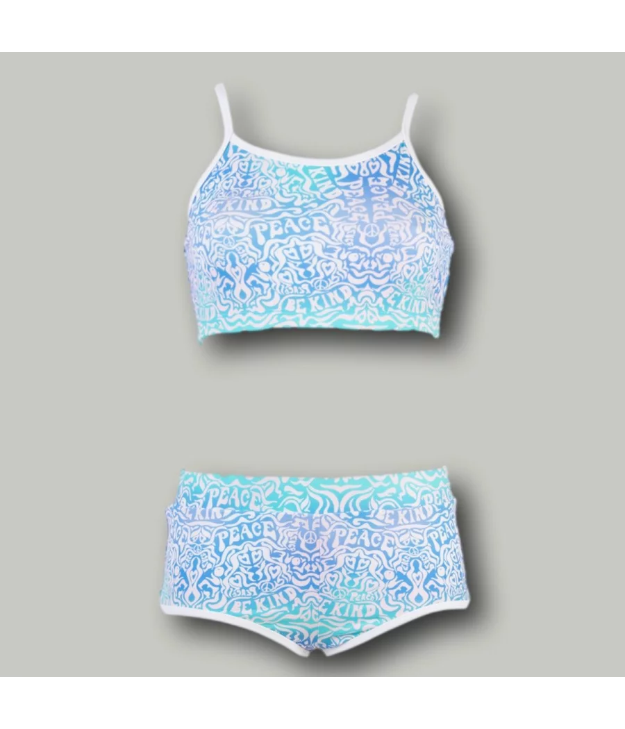 Maillot 2 pièces fille brassière Honolulu bleu - Maillots 2 pièces fille | Kiwi Saint Tropez