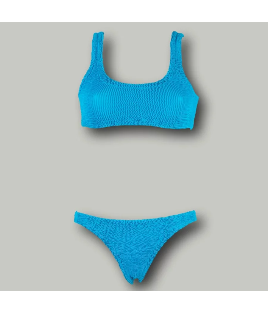 Maillot 2 pièces fille brassière odelia wavy bleu - Maillots 2 pièces fille | Kiwi Saint Tropez