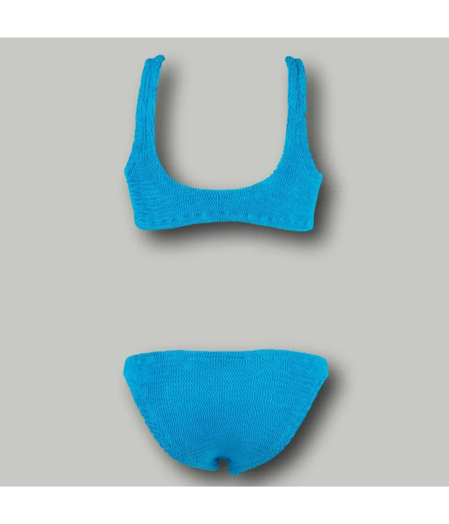 Maillot 2 pièces fille brassière odelia wavy bleu | Kiwi Saint Tropez