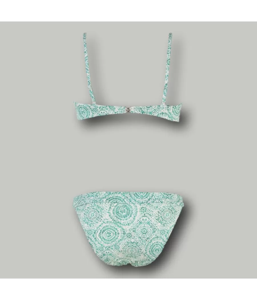 Maillot 2 pièces fille bandeau noeud hypnosis vert | Kiwi Saint Tropez