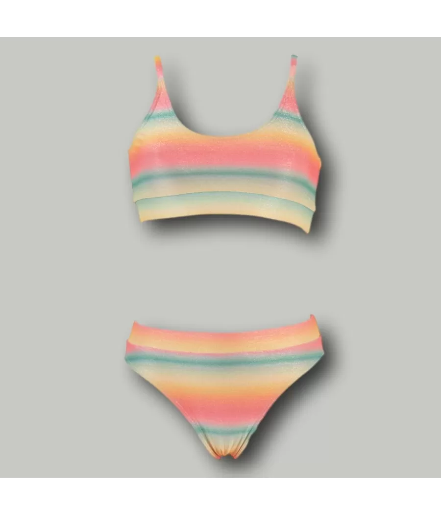 2-delig meisjeszwempak tie&dye mini zalm