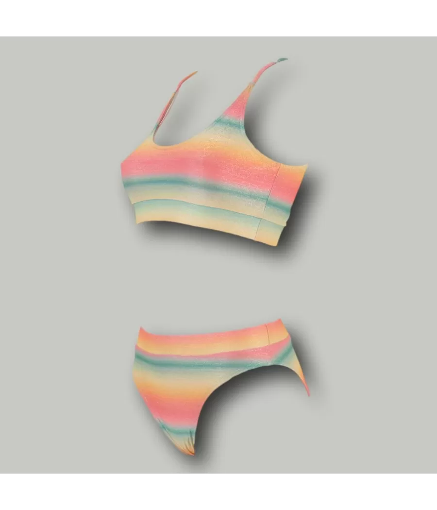 2-delig meisjeszwempak tie&dye mini zalm - Maillots 2 pièces fille | Kiwi Saint Tropez