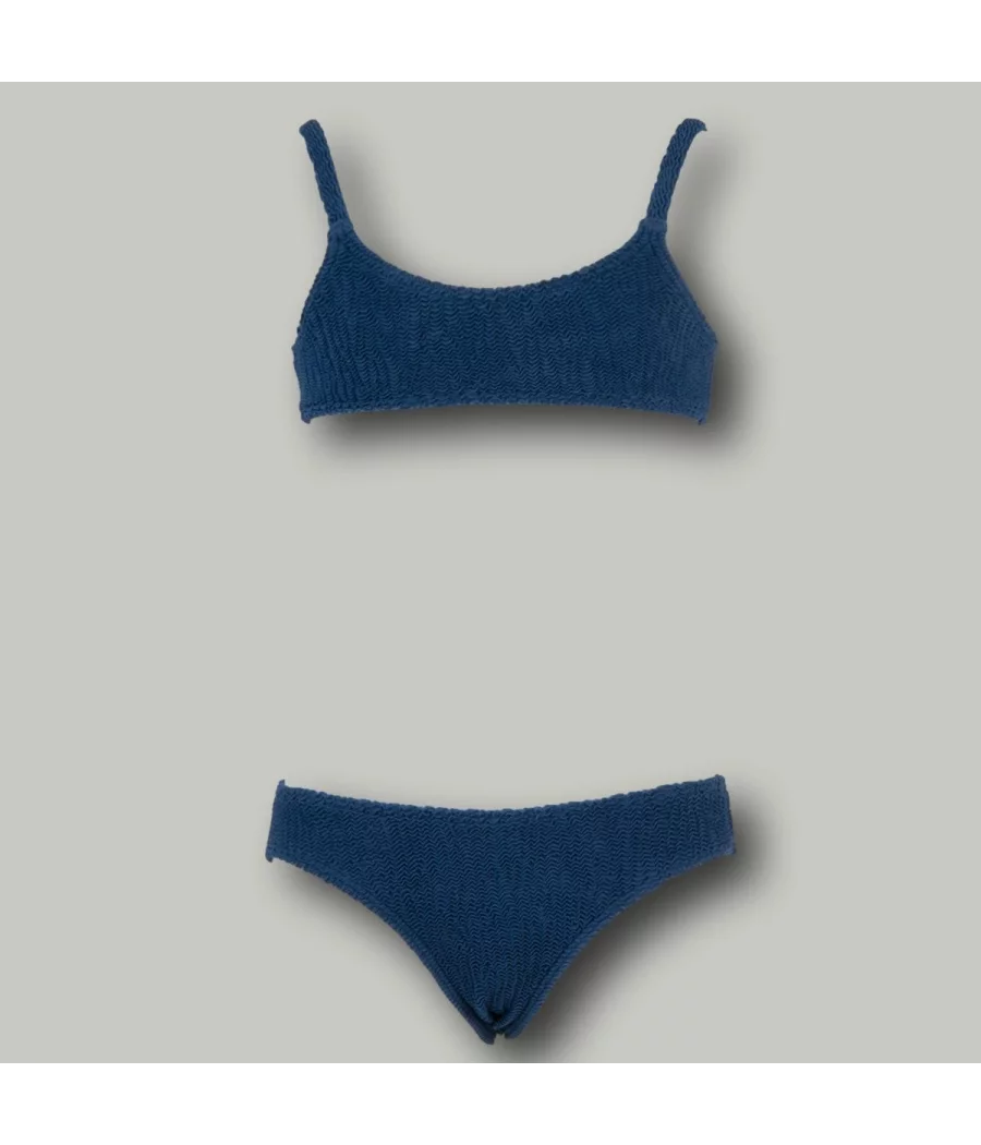 Maillot 2 pièces fille brassière ibizane pétrole - Maillots 2 pièces fille | Kiwi Saint Tropez