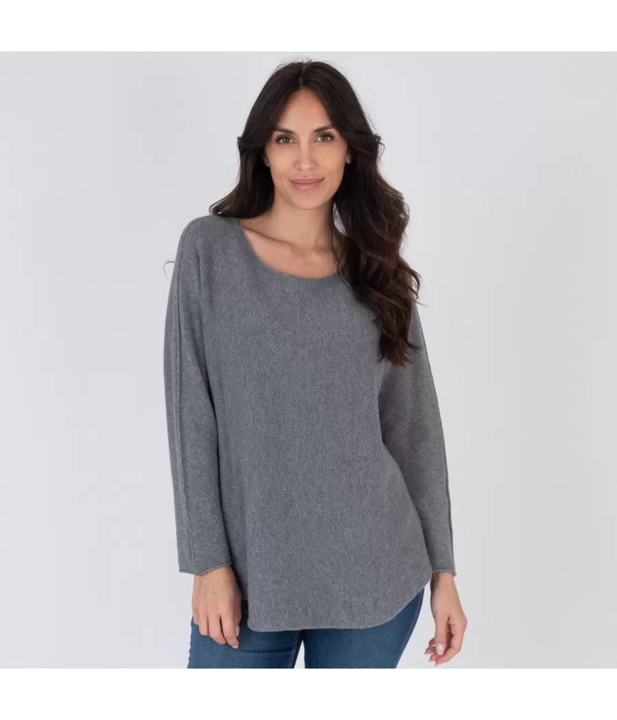 Pull femme couture gris | Kiwi Saint Tropez