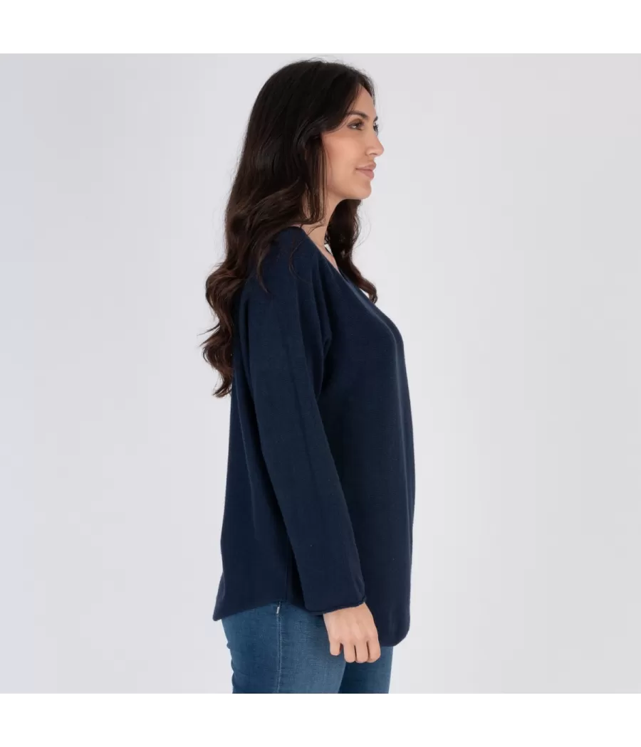 Pull femme couture marine | Kiwi Saint Tropez