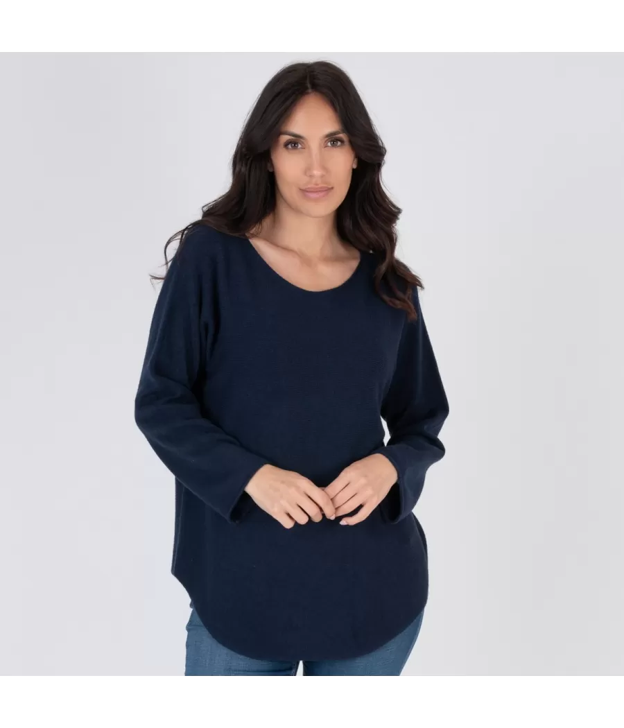 Pull femme couture marine | Kiwi Saint Tropez