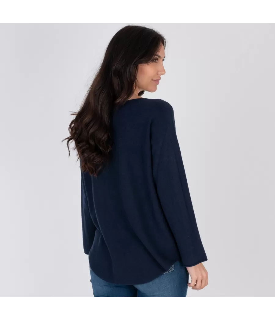 Pull femme couture marine | Kiwi Saint Tropez