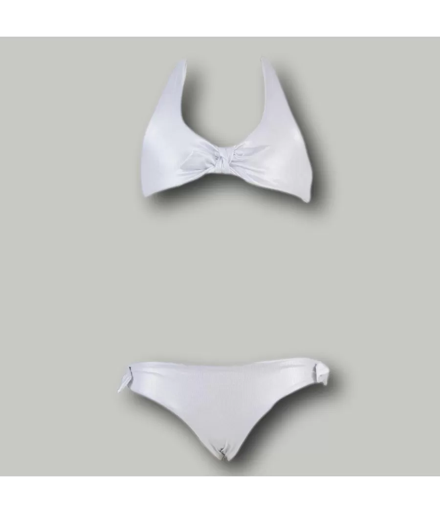 Maillot 2 pièces fille triangle splendide blanc | Kiwi Saint Tropez