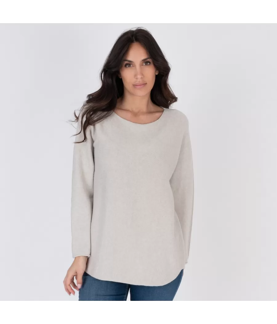 Pull femme couture taupe