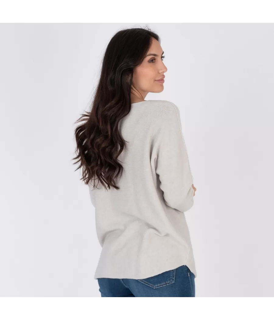 Pull femme couture taupe | Kiwi Saint Tropez