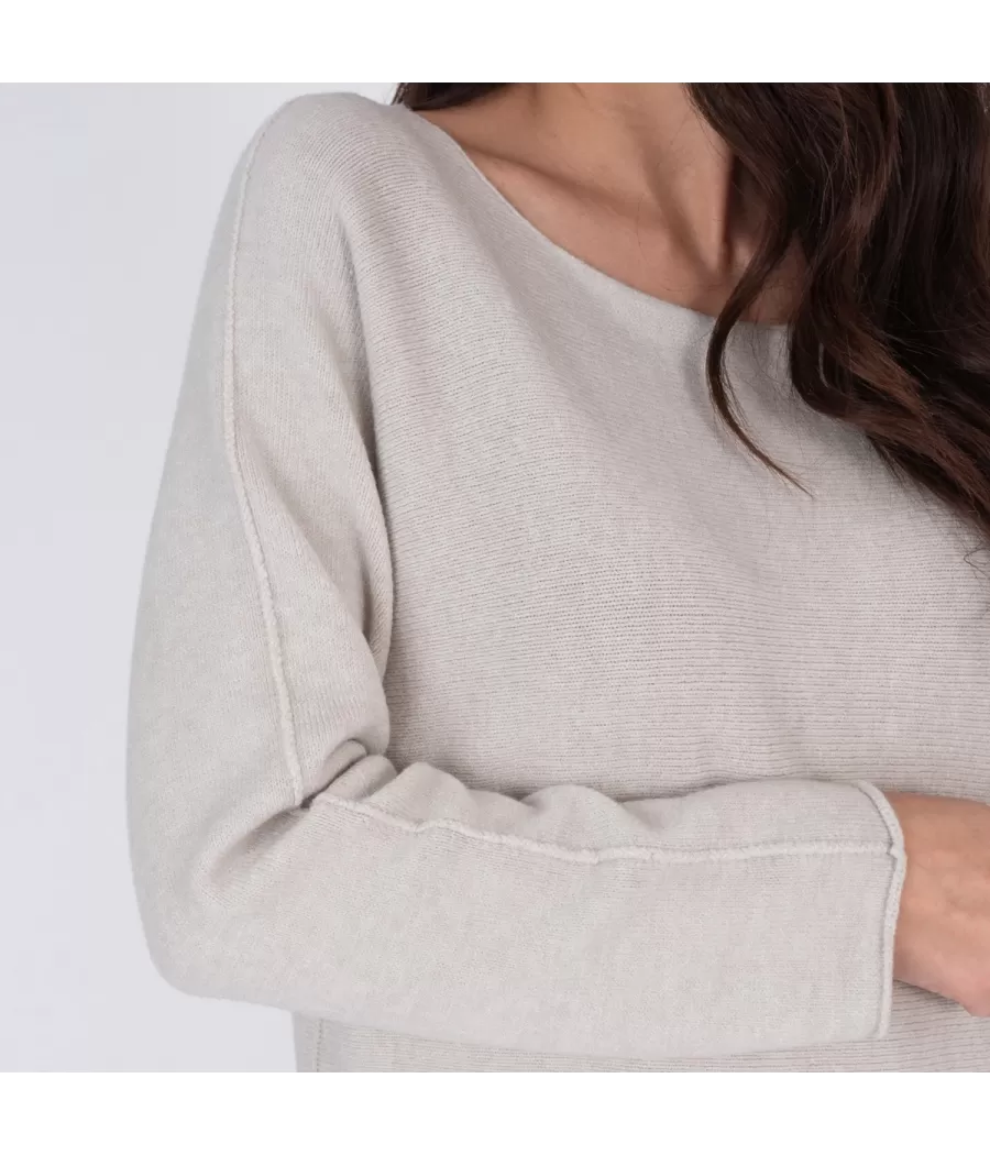 Pull femme couture taupe | Kiwi Saint Tropez