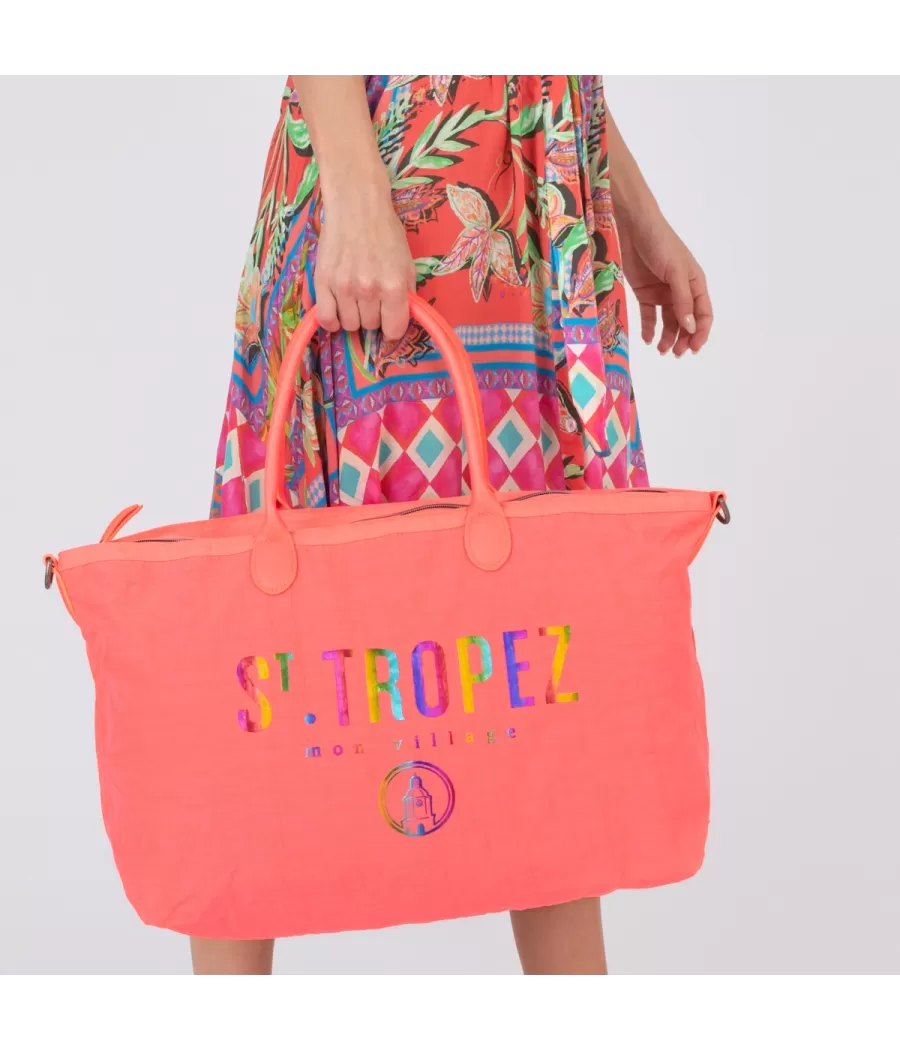 Sac icone Saint Tropez corail fluo medium