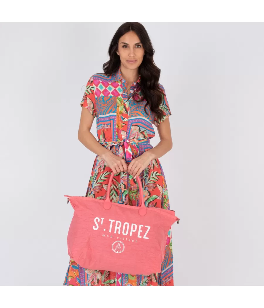 Sac icone Saint Tropez corail medium