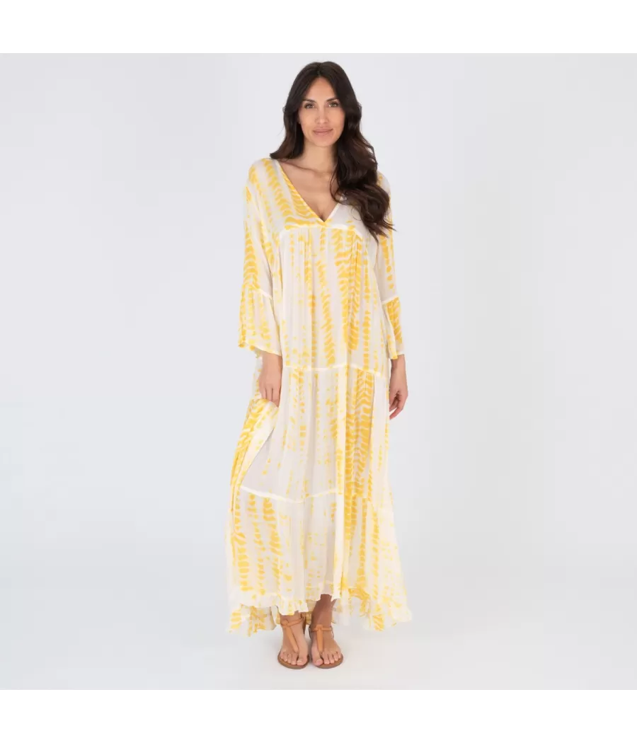 Mississippi gele maxi jurk - Robes femme | Kiwi Saint Tropez