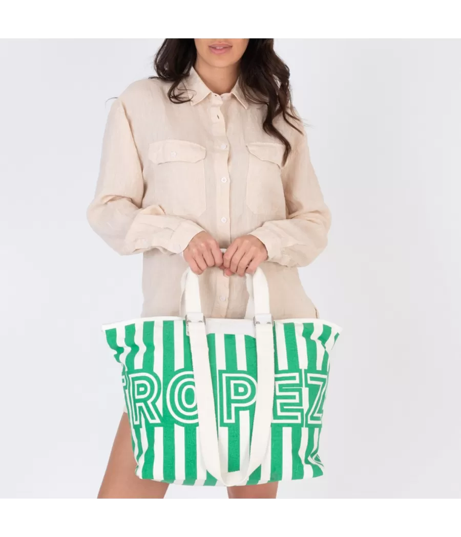 Sac Saint Tropez rayé vert medium | Kiwi Saint Tropez