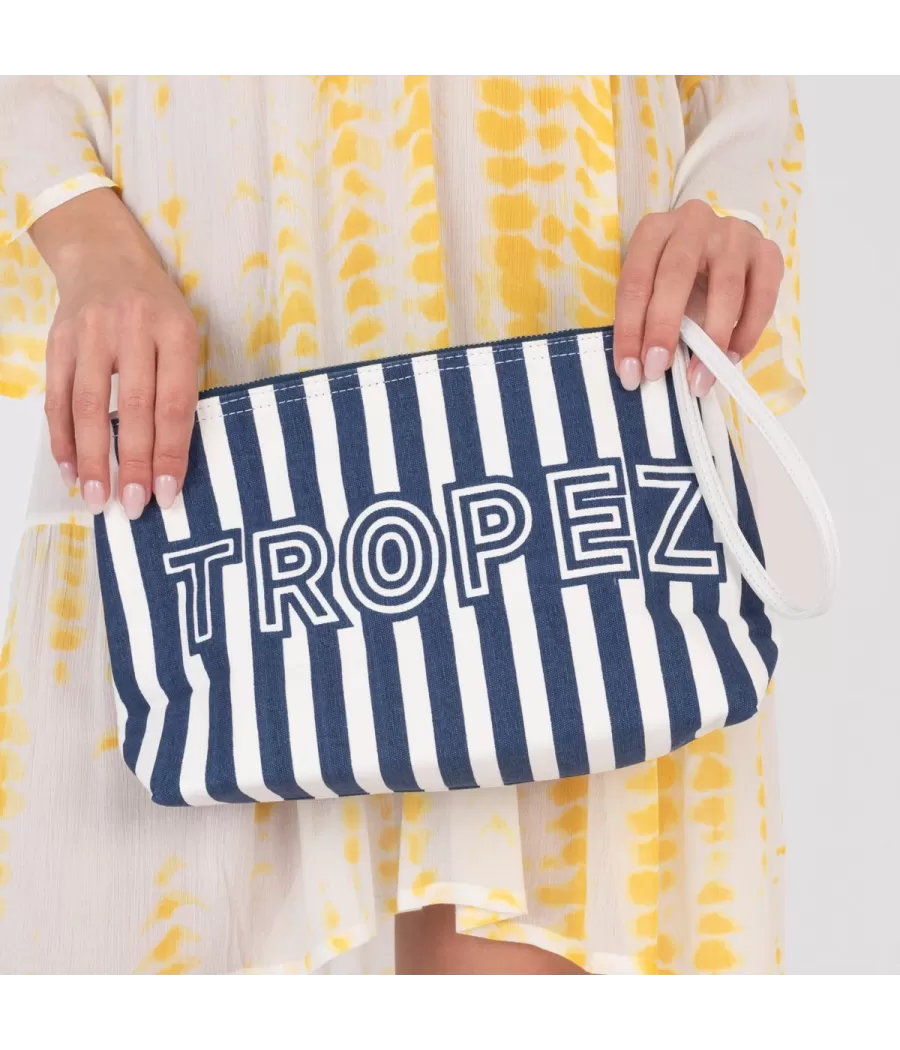 Pochette Saint Tropez rayée navy - Pochettes | Kiwi Saint Tropez