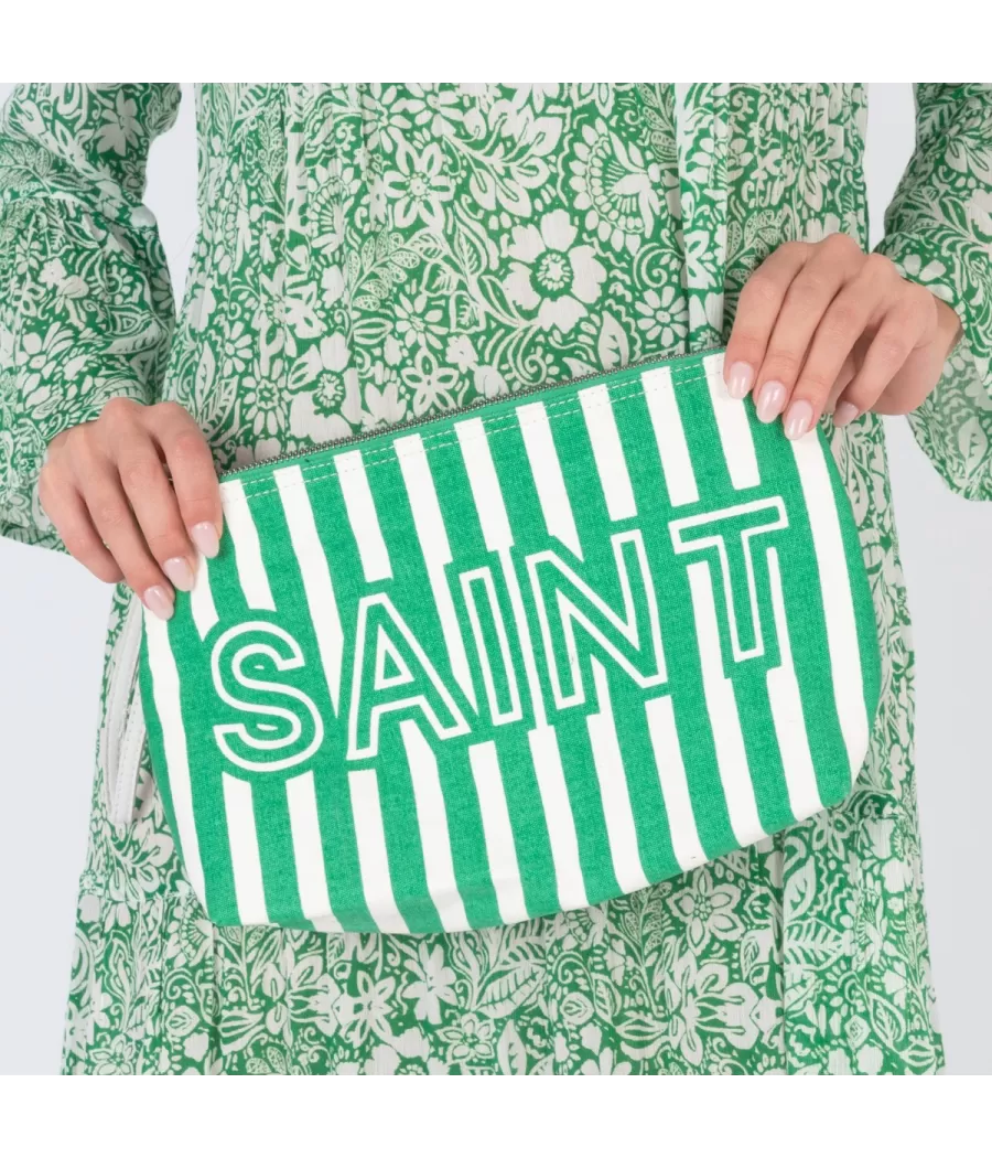 Pochette Saint Tropez rayée vert - Pochettes | Kiwi Saint Tropez