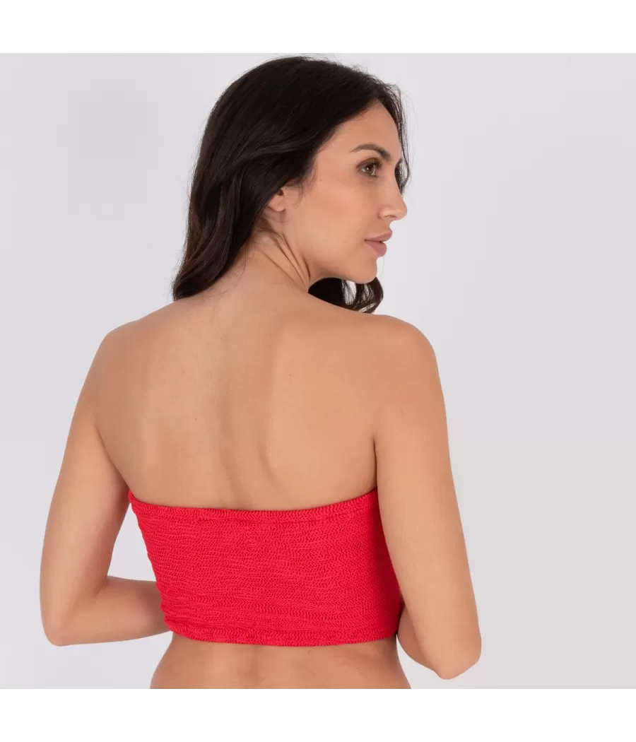 Haut de maillot femme bandeau one size Wavy rouge (Exclu web 2024) | Kiwi Saint Tropez