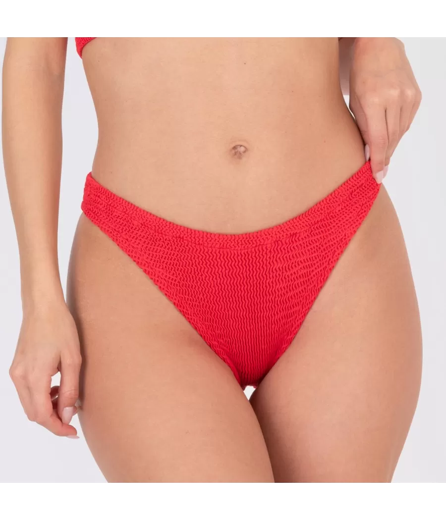 Culotte de maillot femme basique one size Wavy rouge (Exclu web 2024)