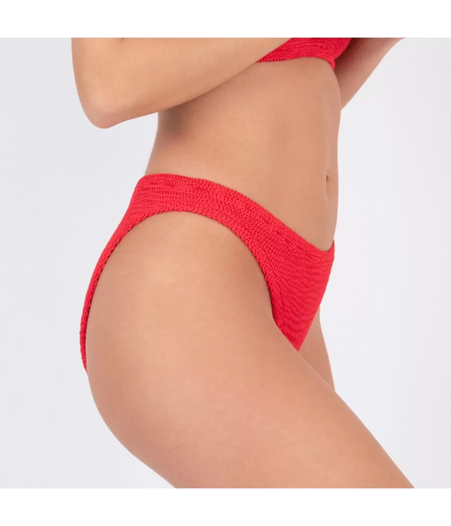 Culotte de maillot femme basique one size Wavy rouge (Exclu web 2024) | Kiwi Saint Tropez