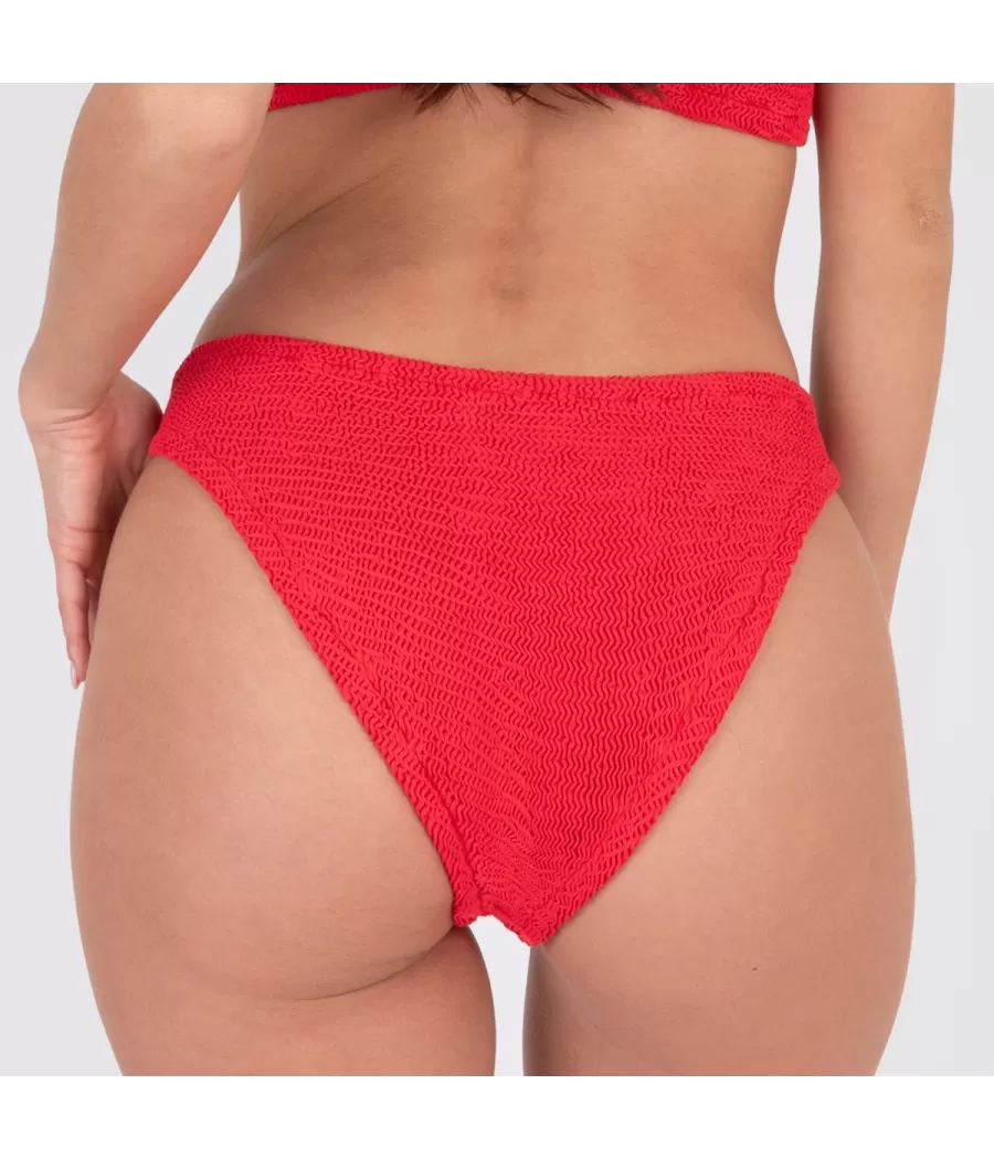 Culotte de maillot femme basique one size Wavy rouge (Exclu web 2024) | Kiwi Saint Tropez