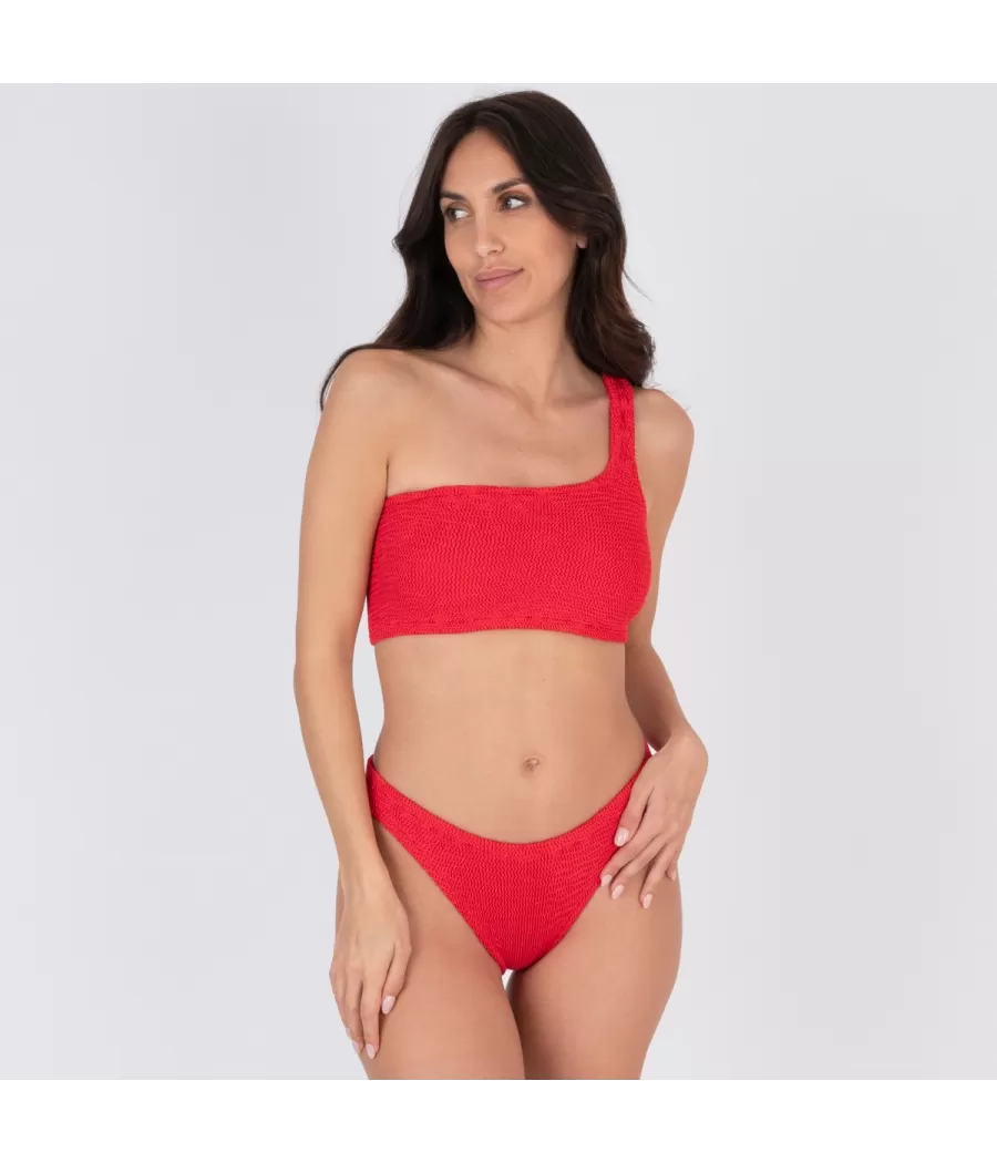 Culotte de maillot femme basique one size Wavy rouge (Exclu web 2024) | Kiwi Saint Tropez