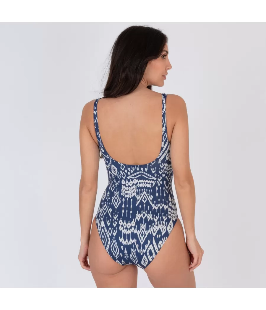 Maillot 1 pièce femme basique ikat navy | Kiwi Saint Tropez