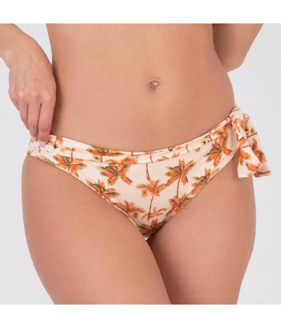 Culotte de maillot femme nouée meknes écru - Printed mix and match | Kiwi Saint Tropez