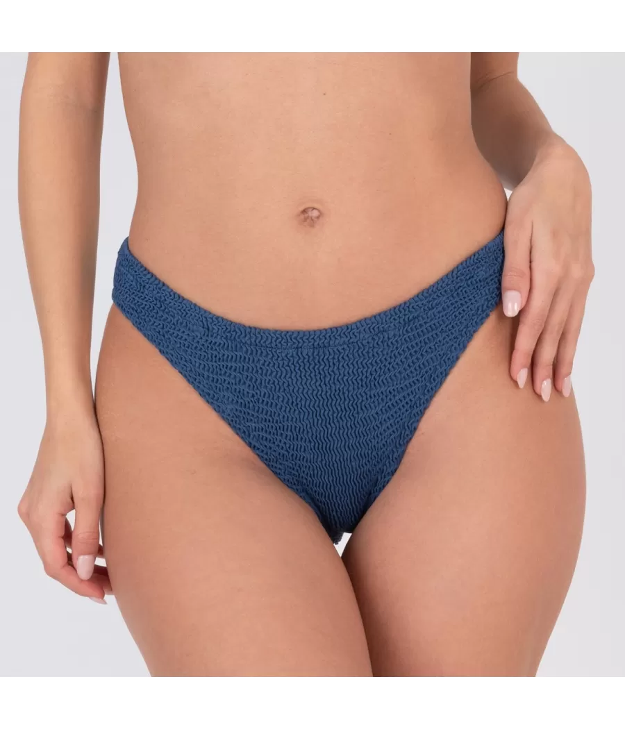 Culotte de maillot femme basique one size Wavy denim (Exclu web 2024)