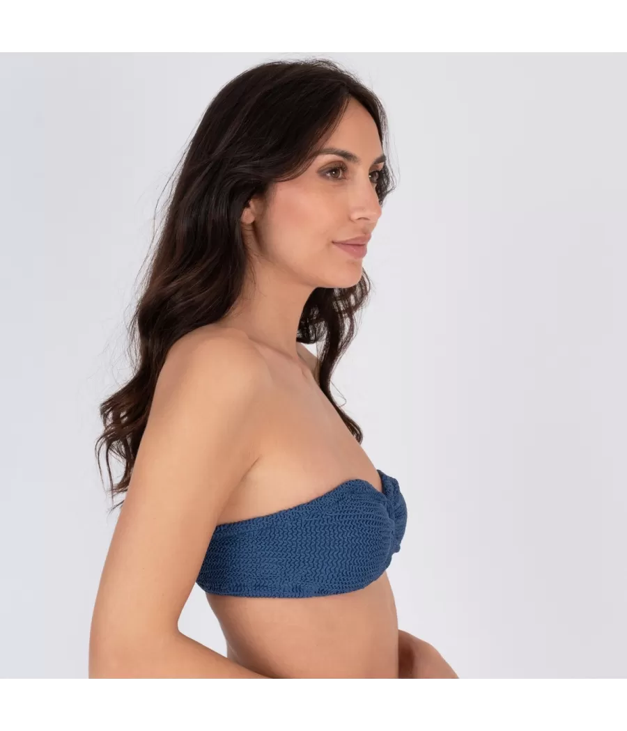 Haut bandeau resserré one size Wavy denim(Exclu 2024)Kiwi Saint Tropez