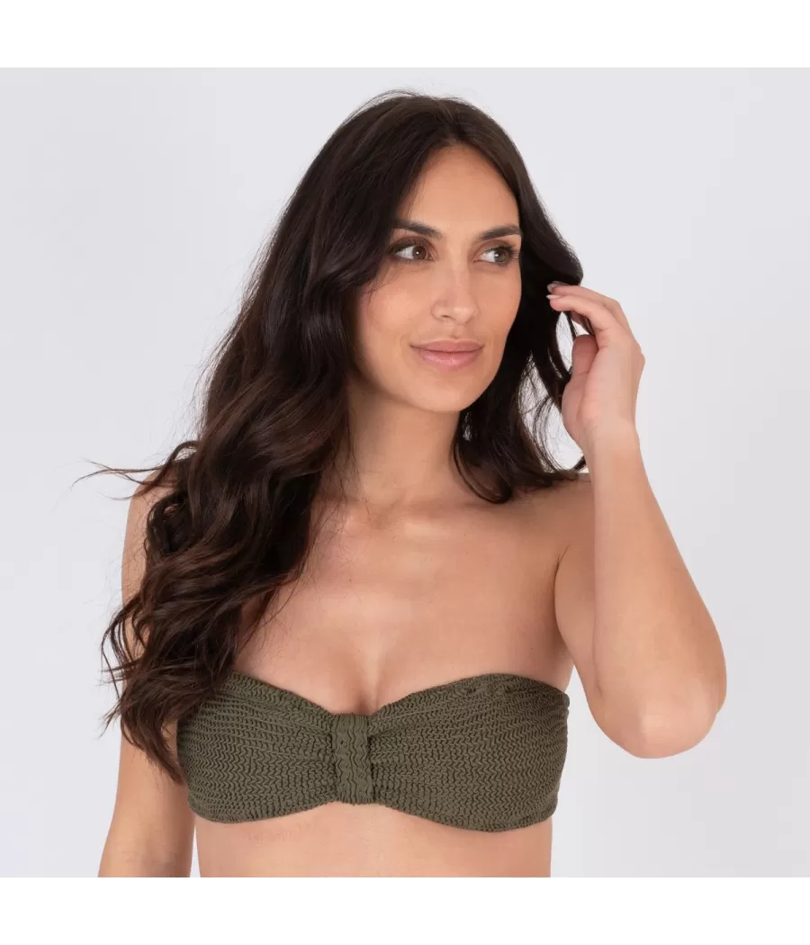 Haut  bandeau resserré one size Wavy kakiExclu 2024)|Kiwi Saint Tropez