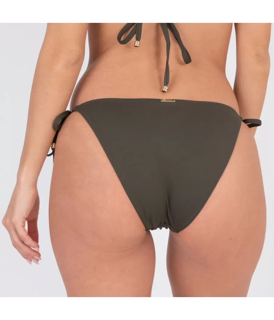 Culotte de maillot femme nouée oktane kaki (Exclu web 2024) | Kiwi Saint Tropez