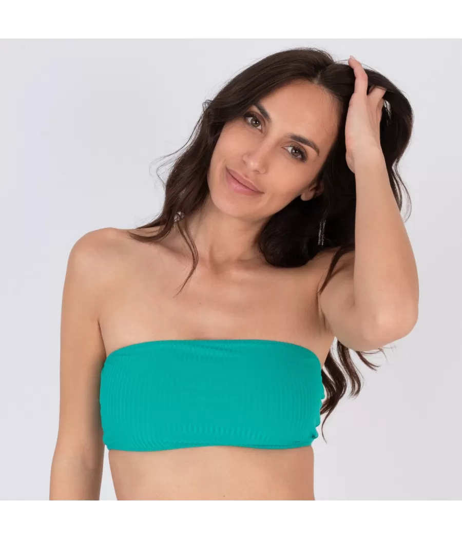 Haut de maillot femme bandeau mara émeraude (Exclu web 2024)