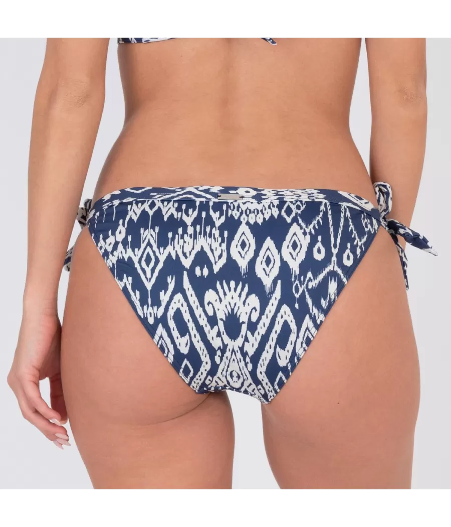 Culotte de maillot femme nouée ikat navy | Kiwi Saint Tropez