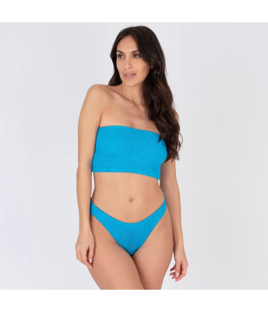 Haut de maillot femme bandeau one size Wavy bleu| Kiwi Saint Tropez