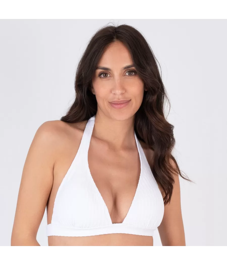 Haut de maillot femme triangle large Sahel blanc - Plain mix and match | Kiwi Saint Tropez