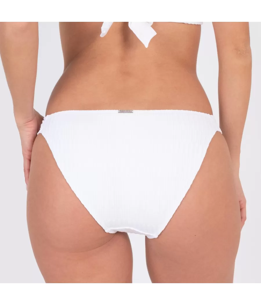 Culotte de maillot femme echancrée Sahel blanc | Kiwi Saint Tropez