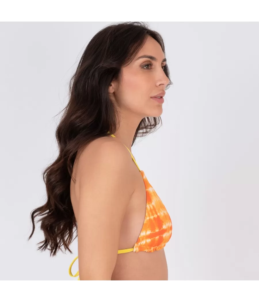 Haut de maillot femme triangle large délavé orange | Kiwi Saint Tropez